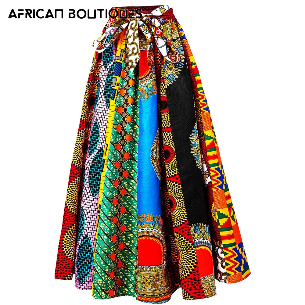 African Maxi skirt For Women 2022 New Fashion Woman Skirt Ankara Wax Print High Waist Long Skirt African Traditional Clothing