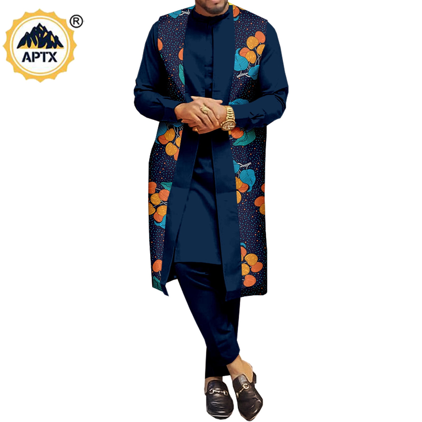 African Couple Clothes Women Print  V-neck Top and Lace Skirts Match Men Outfits Dashiki Long Vest Shirt and Pants Sets Y22C041