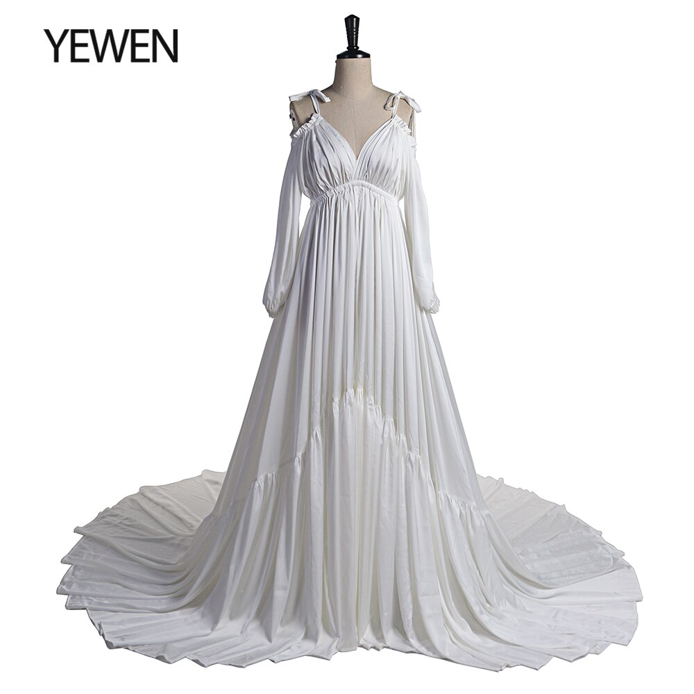 Sexy Shoulderless Evening Dress Long Pregnant Women Fancy Pregnancy Elegence Maxi Gown Photo Shoot Props YEWEN DY21721