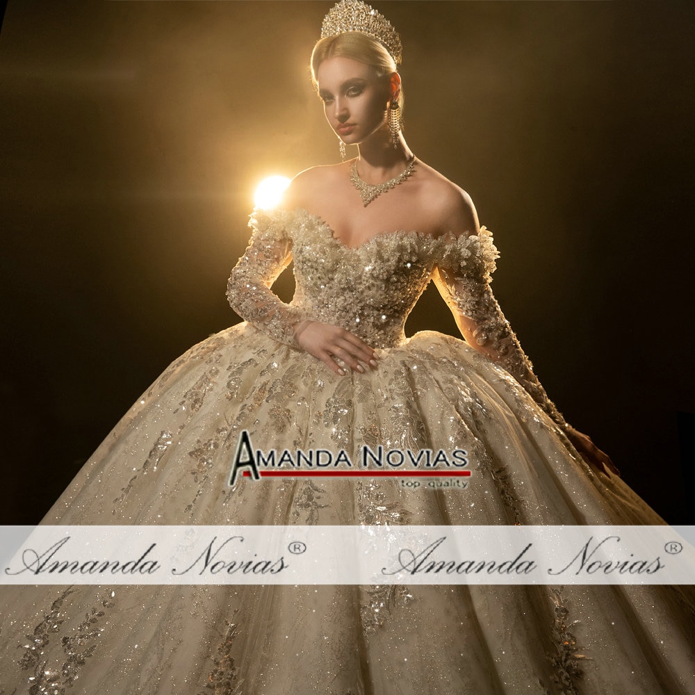 NS4308 Off The Shoulder Sleeves Wedding Dress 2022