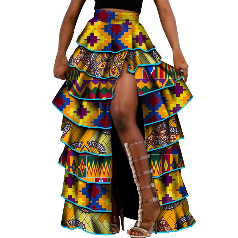 African Maxi skirt For Women Dashiki African High Waist Cupcake Skirt Bazin Riche African Skirt africaine pour les femmes