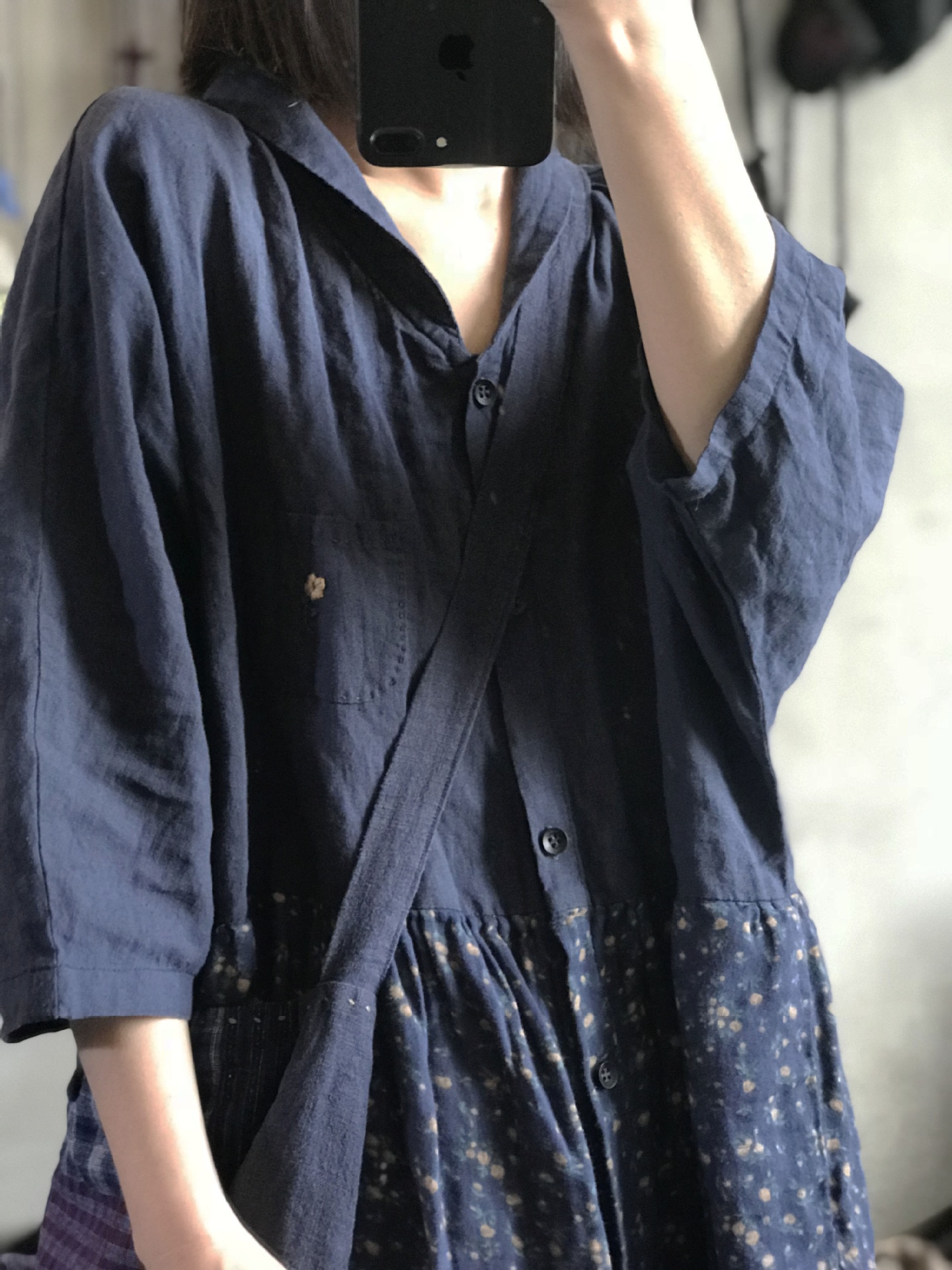 Women Linen Retro Patchwork Printed Dress Ladies Vintage Spliced Dress Female 2022 Spring Summer Dresses