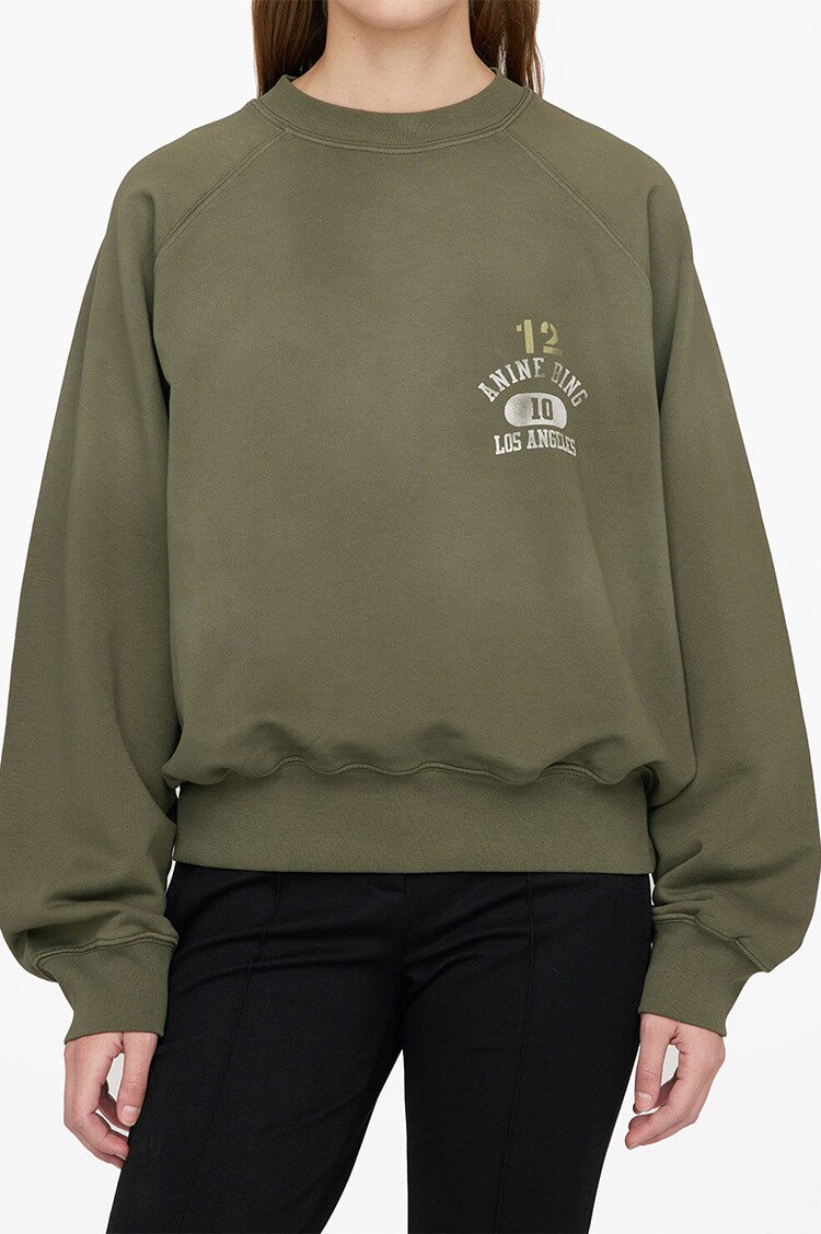 Women Front and Back Letters Numbers Print Loose Fleece O-Neck Sweatshirt