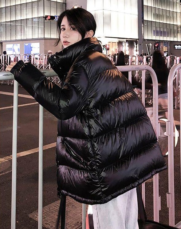 2022 new winter fashion women's duck down coat casual loose jackets for female ladies thick and warm puffy parkas black red