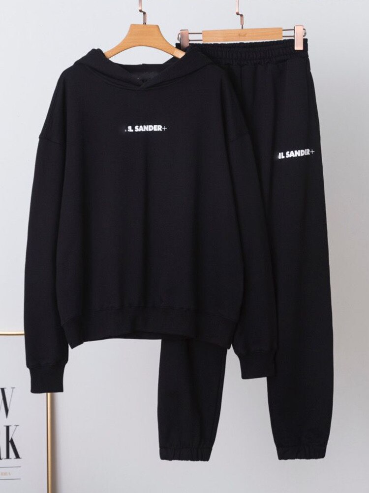 GIGIYW European Cotton Terry Fabric Sweat Suits Women Matching Sets For Two 2 Piece Lounge Tracksuit Hoodie Jogger Sweatpants