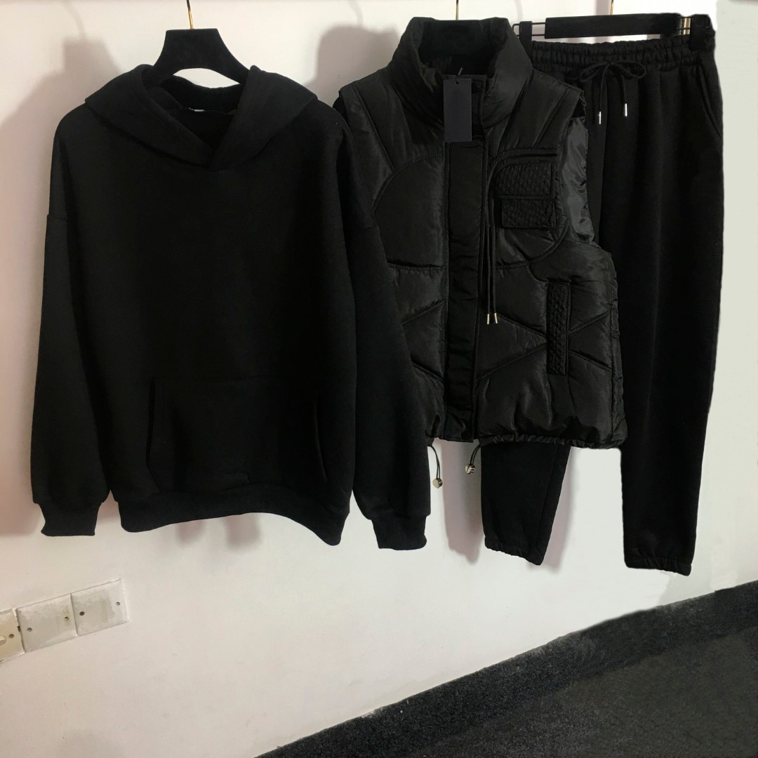 Winter new loose stand-up collar short down cotton vest, 3-piece thickened and velvet