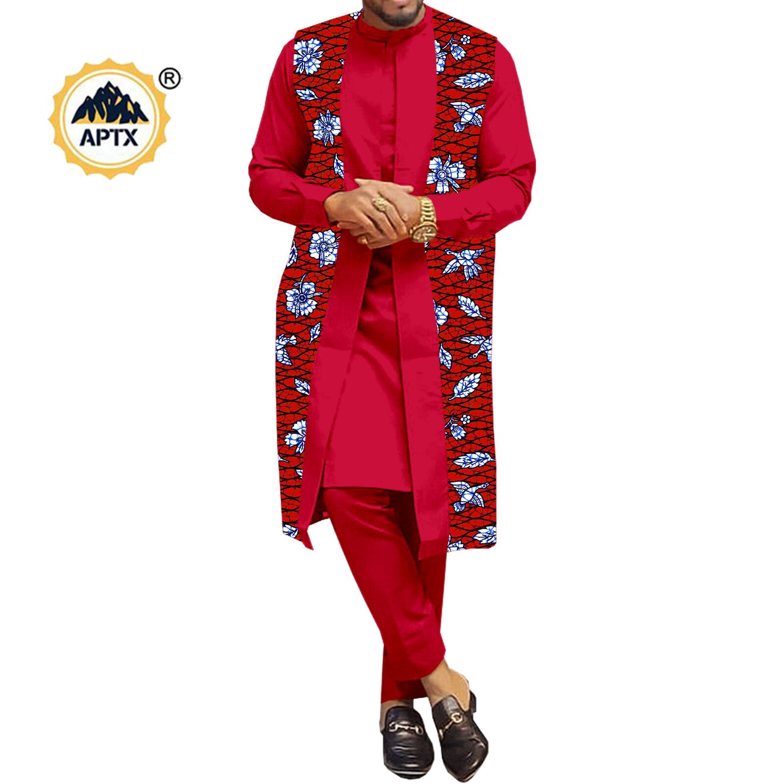 African Couple Clothes Women Print  V-neck Top and Lace Skirts Match Men Outfits Dashiki Long Vest Shirt and Pants Sets Y22C041