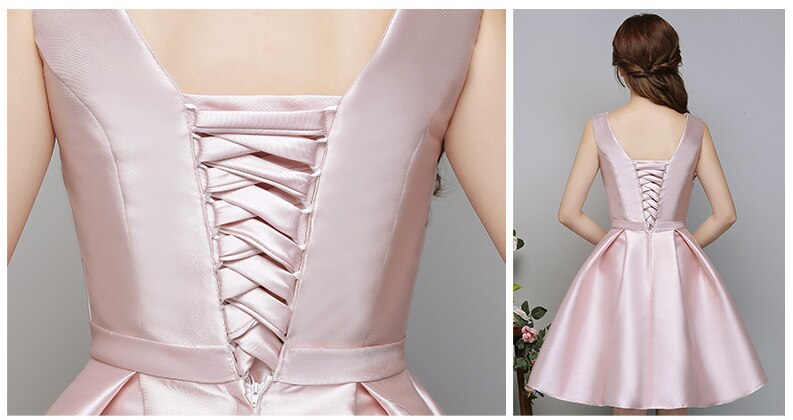 elegant girls robe mariage satin girls 2020 prom knees length pageant ball gown bridal party dresses pale pink for teens