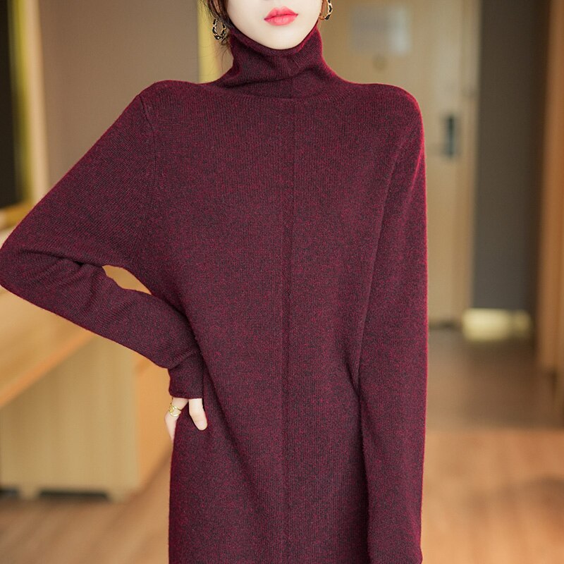 2022 new high-fashion high-neck cashmere dress dress skirt