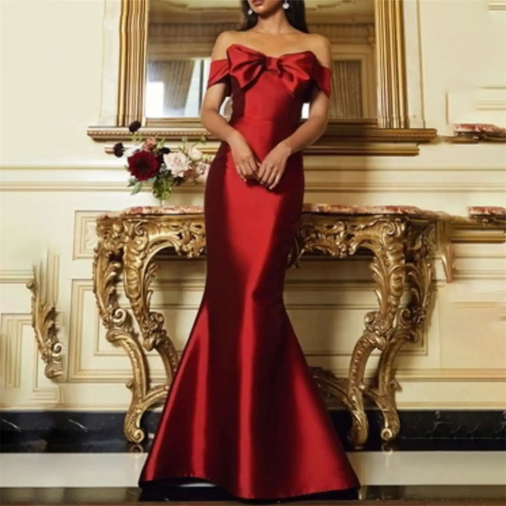 Mermaid Trumpet Evening Dress Beautiful Back Vintage Wedding Guest Formal Floor Length Strapless Sleeveless vestidos de fiesta