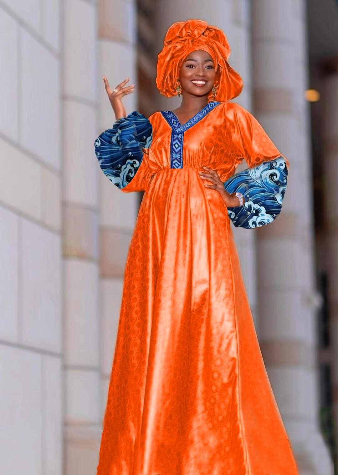 Printed Bazin Riche Long Dresses Maternity Dress Long Dress Wedding Party Clothing For African Elegant Women Basin Dashiki Robe