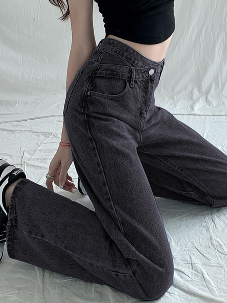Circyy Jeans Women Pants Denim Wide Leg Irregular High Waisted Fashion Mop Pants Korean Chic Trousers Y2k 2022 Streetwear Loose