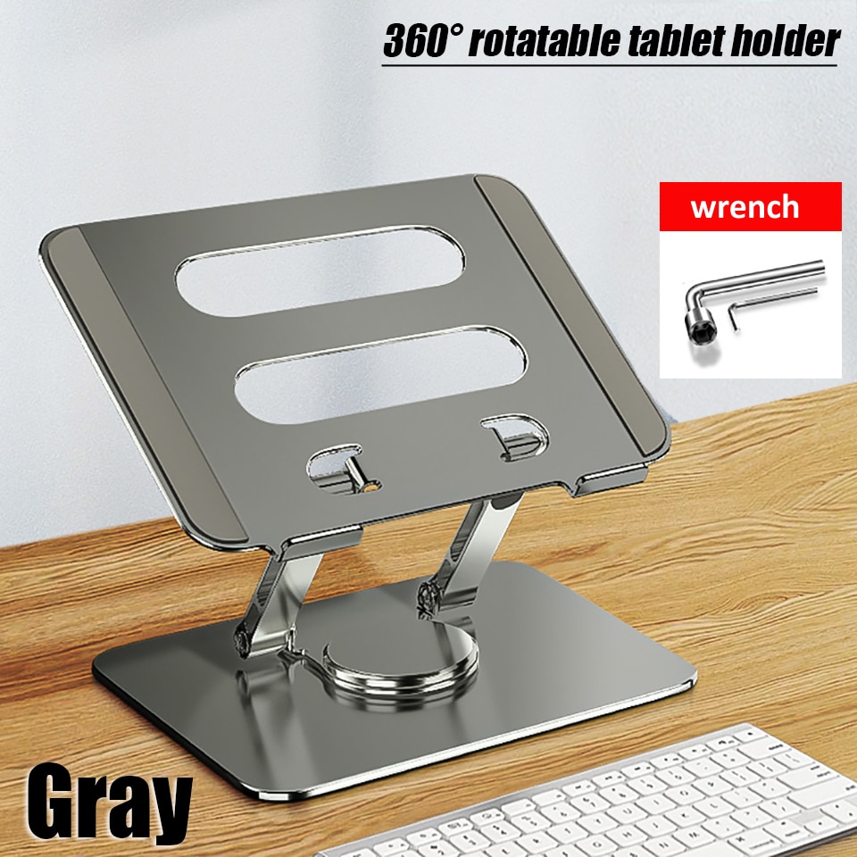 OUTMIX Laptop Stand 360° Rotatable Notebook Tablet Holder Liftable Aluminum Alloy Stand Compatible with 10-17.3