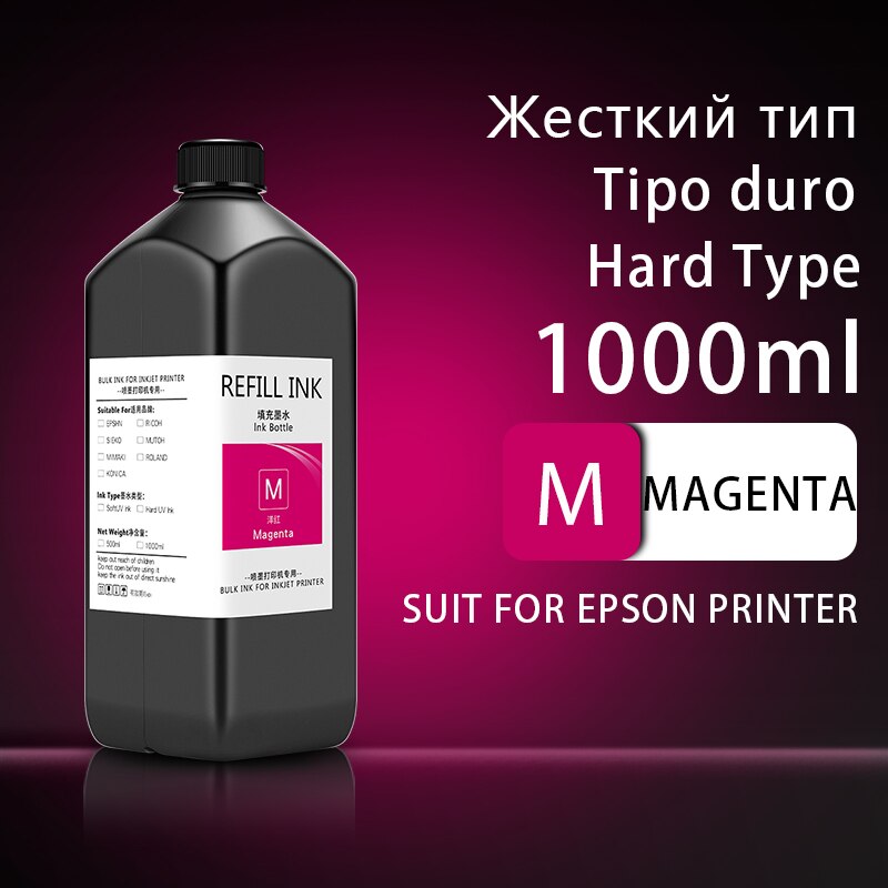 1000ML UV Curing Ink For Epson XP600 TX800 XP-600 TX-800 L800 L805 L1800 R290 R300 1390 1400 1410 1430 DX5 DX7 DX10 UV Printer