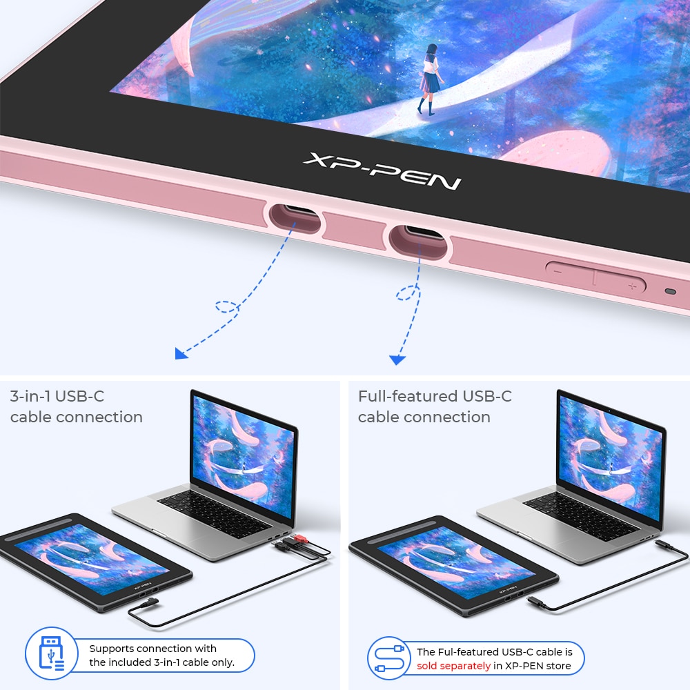 XPPen Artist 12 2nd Gen Graphic Tablet Monitor with 127% sRGB 8 Shortcut Keys 11.9 Inch Pen Display Support Android Windows Mac