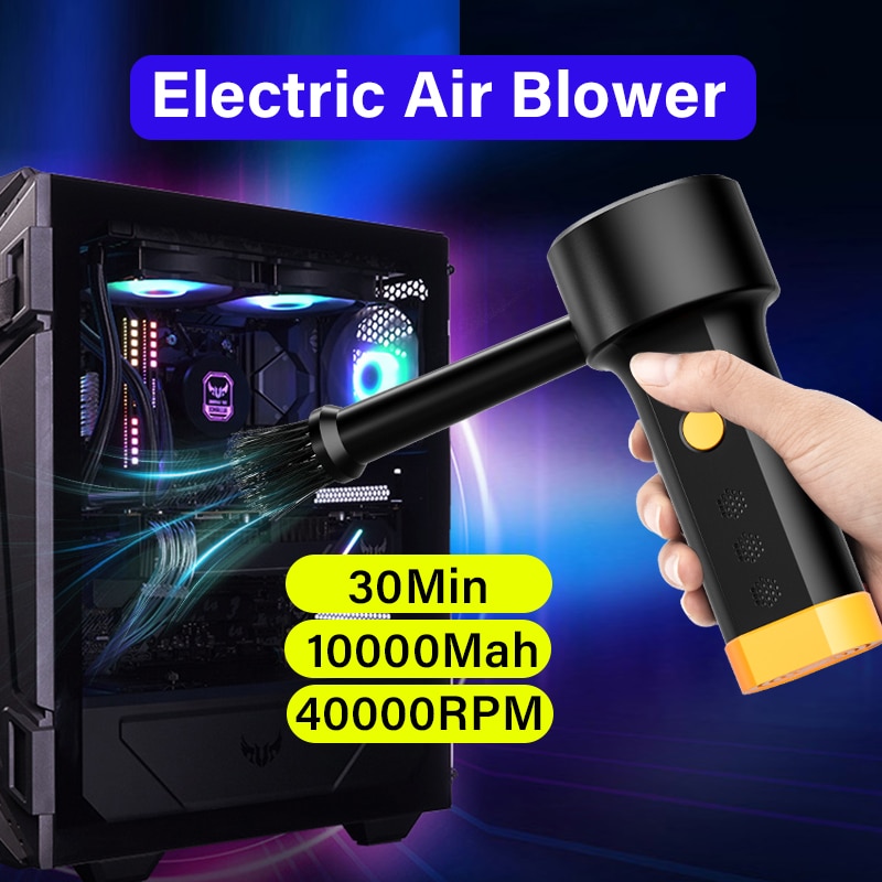 500watts Electric Air Duster, Compressed Air 40000RPM Electronics Air Blower Gun Canned Air Spray for Computer Keyboard Cleaner