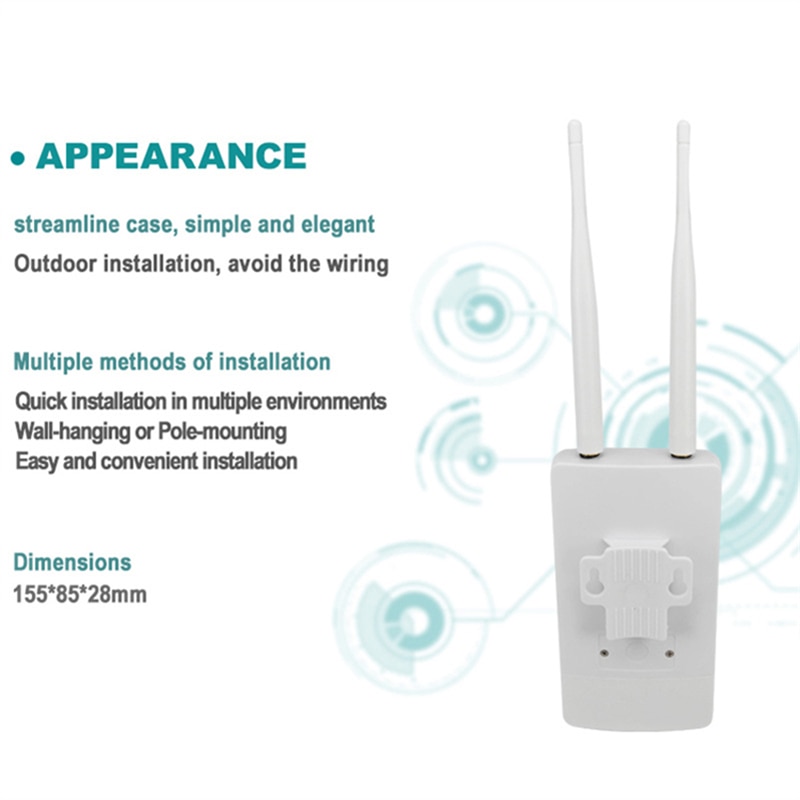 150mbps 3G 4G Wifi Router Sim Card Unlocked CAT4 LTE Wireless Modem Dual External Antennas Gateway Outdoor Routers for IP Camera