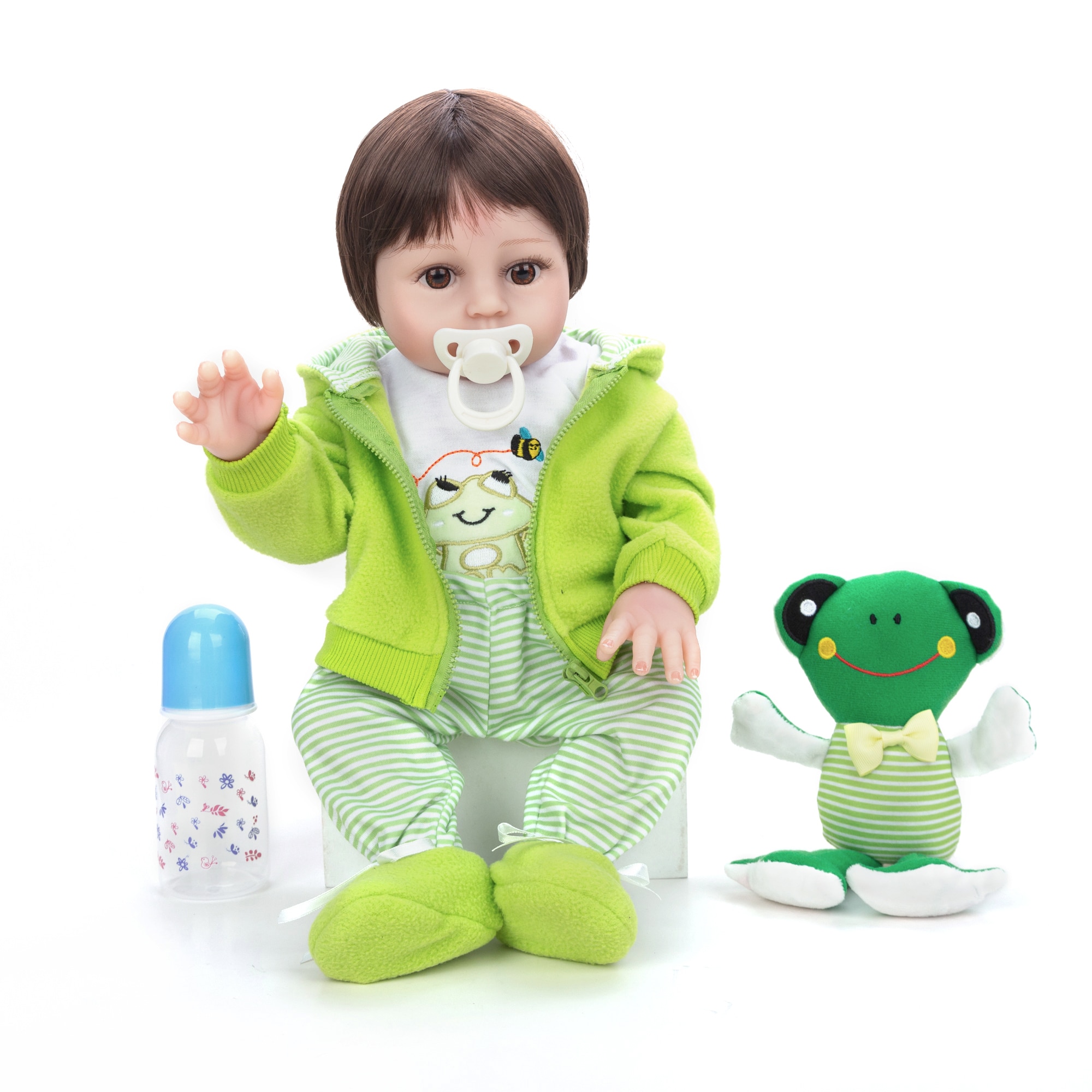 Baby doll Reborn Doll Silicone Body Can Take Bath With Pacifier Magnetic Christmas Gifts For Children Send From Brasi