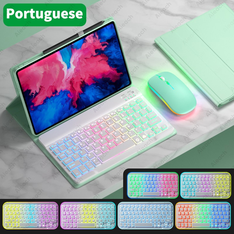 AIEACH Keyboard Case For Lenovo Tab P11 Pro P11 Plus P12 M10 3rd gen Case Bluetooth Keyboard Mouse Cover For Xiaoxin Pad 2022