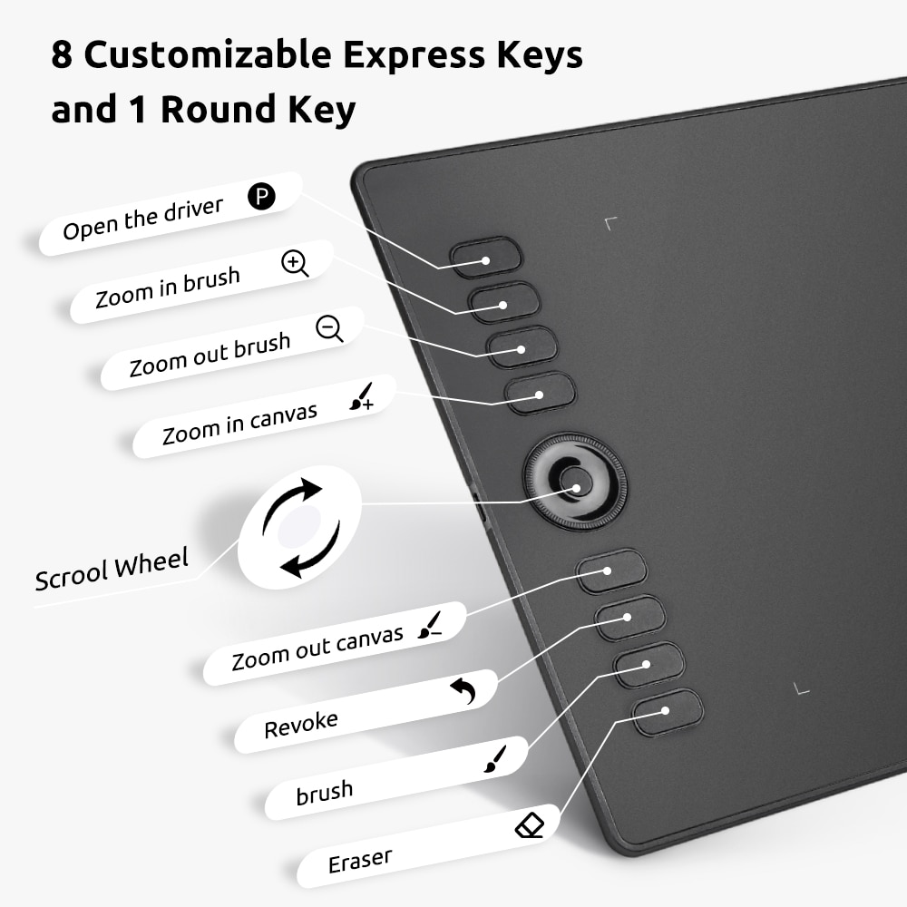 Parblo A610Pro 10×6.25’’ Graphic Drawing Tablet Support Phone Connected 8192 Pressure Digital Board Design Art Touch
