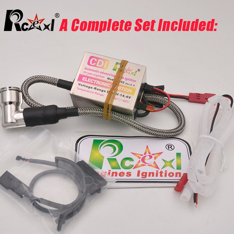 Rcexl Ignition CDI CM6-10mm 90 Degree Spark Plug DA DLE Gas Petrol Engine Rc Airplane for DLE20/DLE30/DLE55/CRRCpro GP26R/GP50R