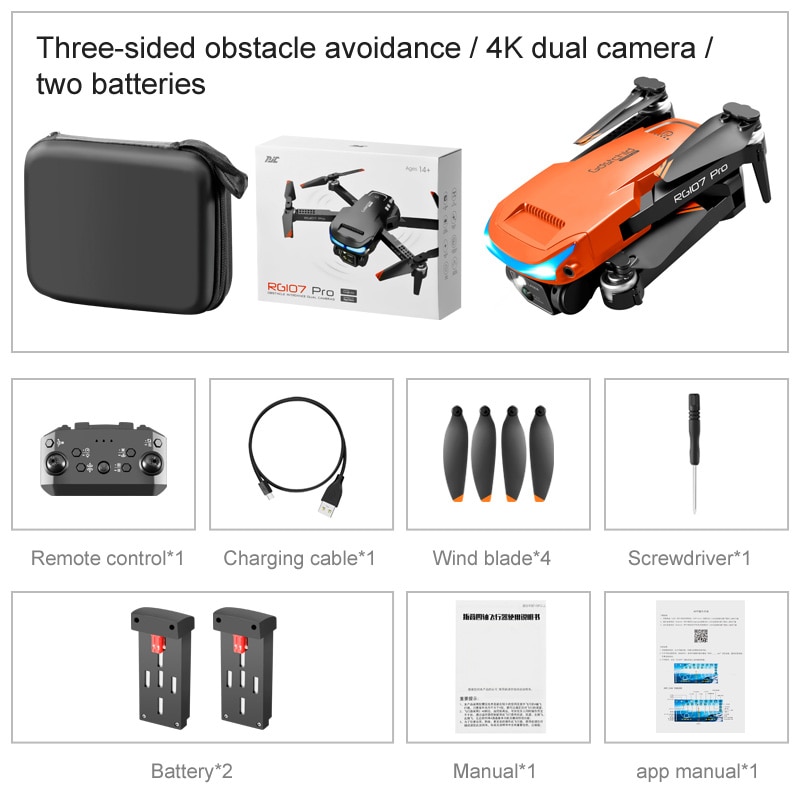 NEW RG107 MAX Drone 4K Professional Dual HD Camera FPV Mini Dron Aerial Photography Brush Motor Foldable Quadcopter Toys