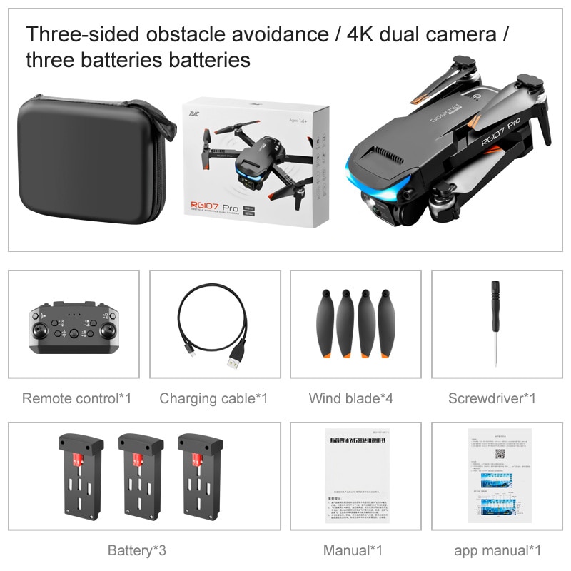 NEW RG107 MAX Drone 4K Professional Dual HD Camera FPV Mini Dron Aerial Photography Brush Motor Foldable Quadcopter Toys