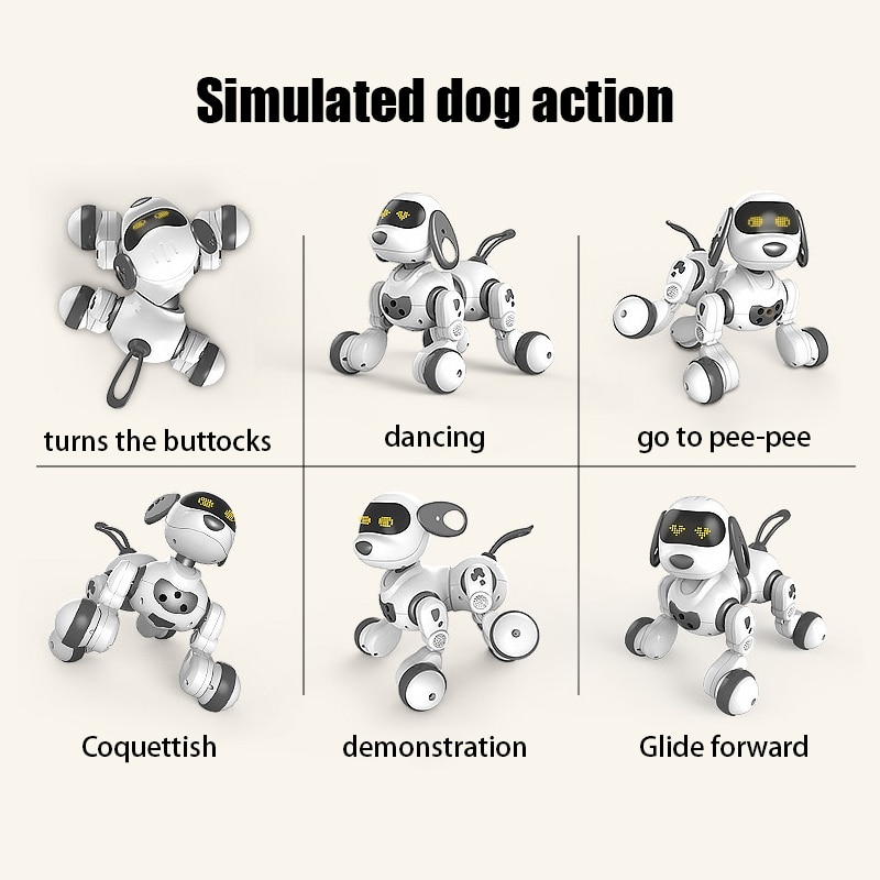 Funny RC Robot Electronic Dog Stunt Dog Voice Command Touch-sense Music Song Robot Dog for Boys Girls Children's Toys 18011