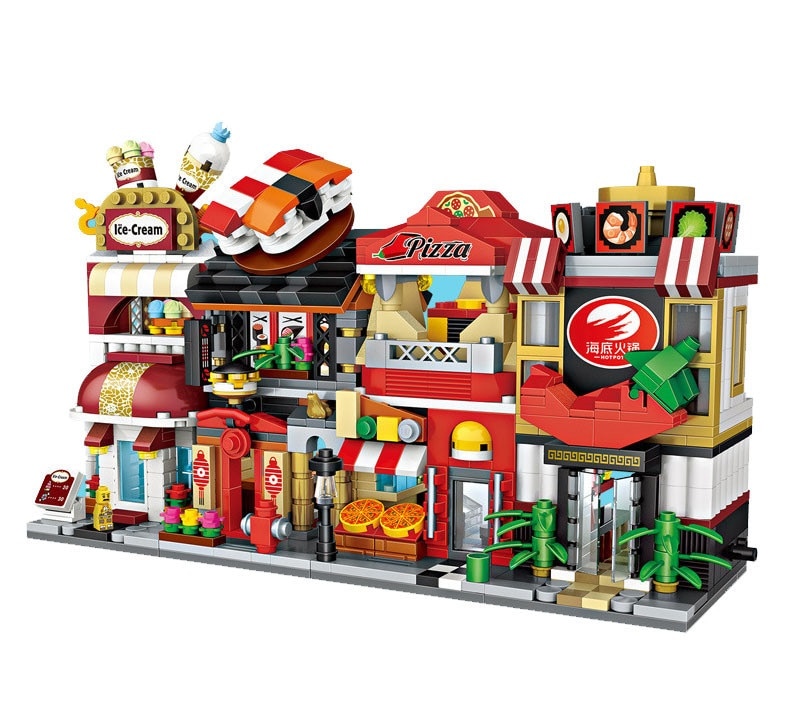 4pcs/set LOZ Street mini Blocks Kids Building Toys Girls Puzzle Holiday Gift 1621-1624 1625-1628 1629-1632 1633-1636 1653-1656