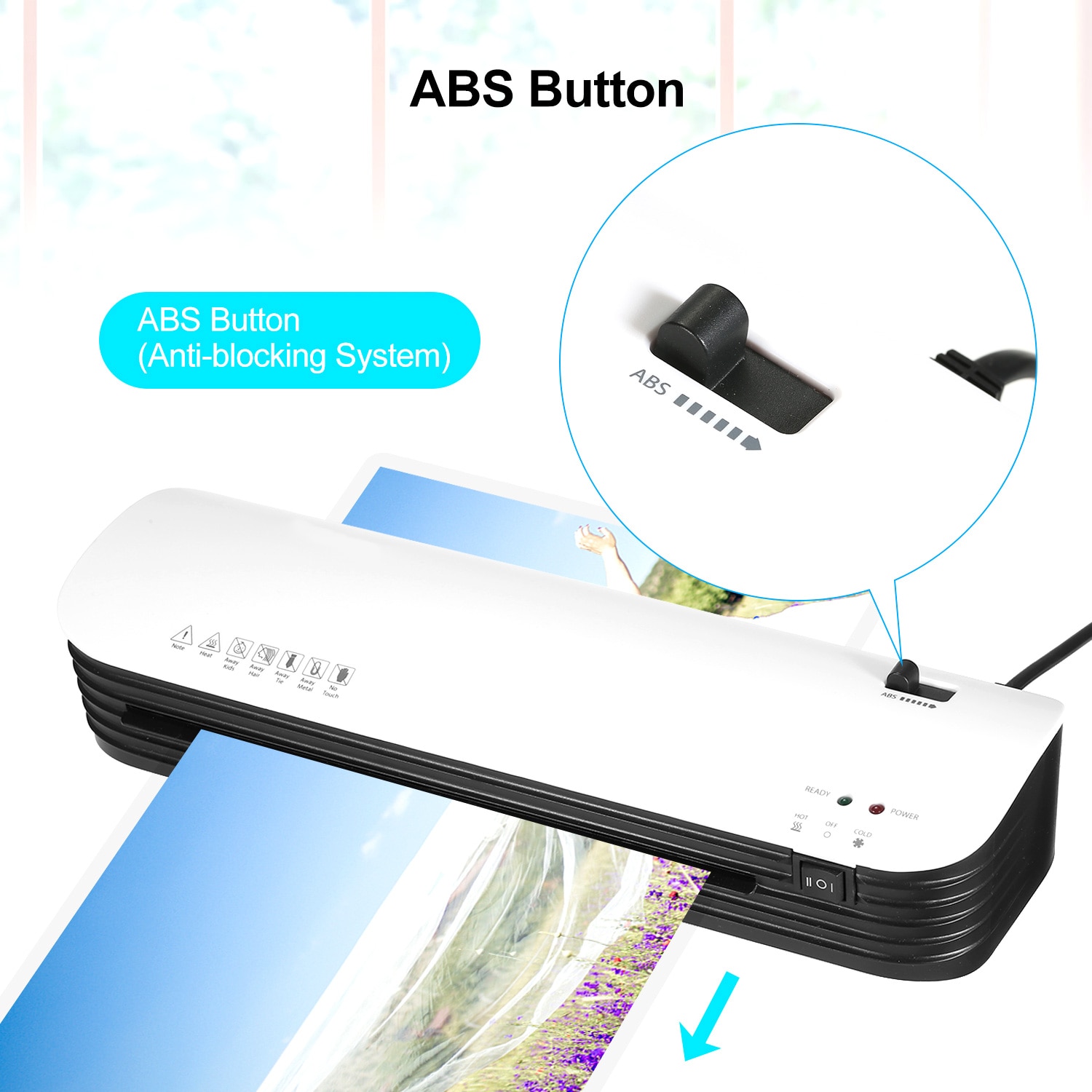 SL299 A4 Laminator Machine Set Hot and Cold Lamination 2 Roller System with 20 Laminating Pouches Paper Cutter Corner Rounder