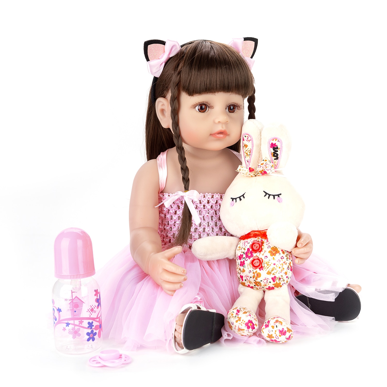 Baby doll Reborn Doll Silicone Body Can Take Bath With Pacifier Magnetic Christmas Gifts For Children Send From Brasi