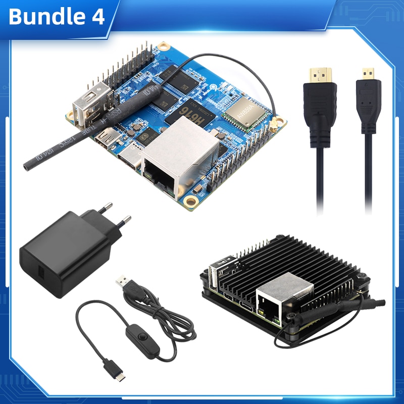 Orange Pi Zero 2 1GB RAM Allwinner H616  BT Wifi IR Receiver Optional Aluminum Case Power Supply HDMI-compatible Cable