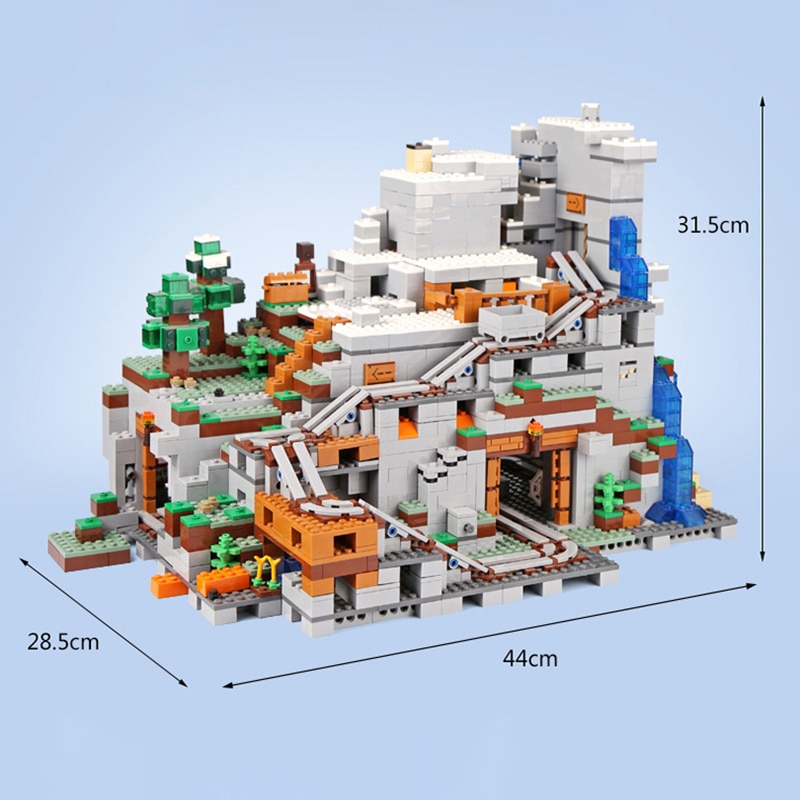 2688PCS With 13 MINI Figures My World The Mountain Cave Building Blocks Bricks Toys Birthday Christmas Gifts Compatible 21137