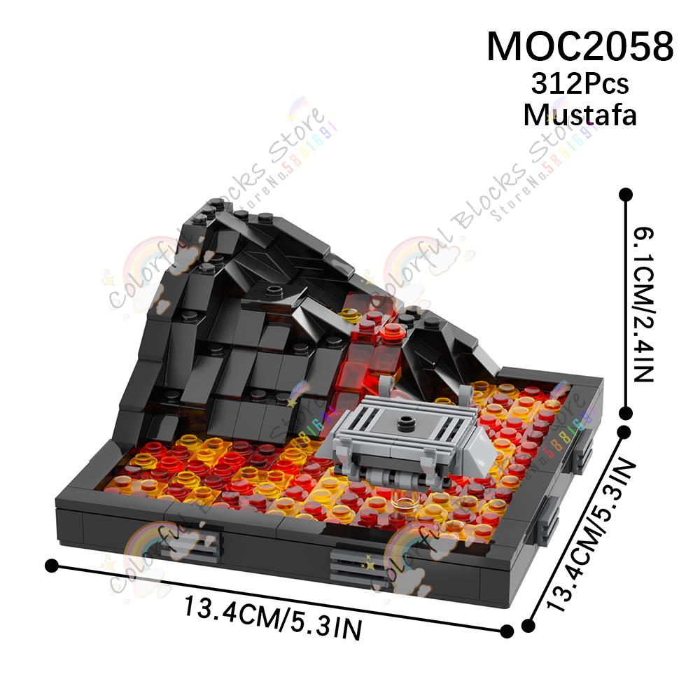 Interstellar Wars Movie Scenes MOC Building Blocks DIY Sci-Fi Mustafar Imperial Ship Action Figure Assemble Bricks Toys For Kids
