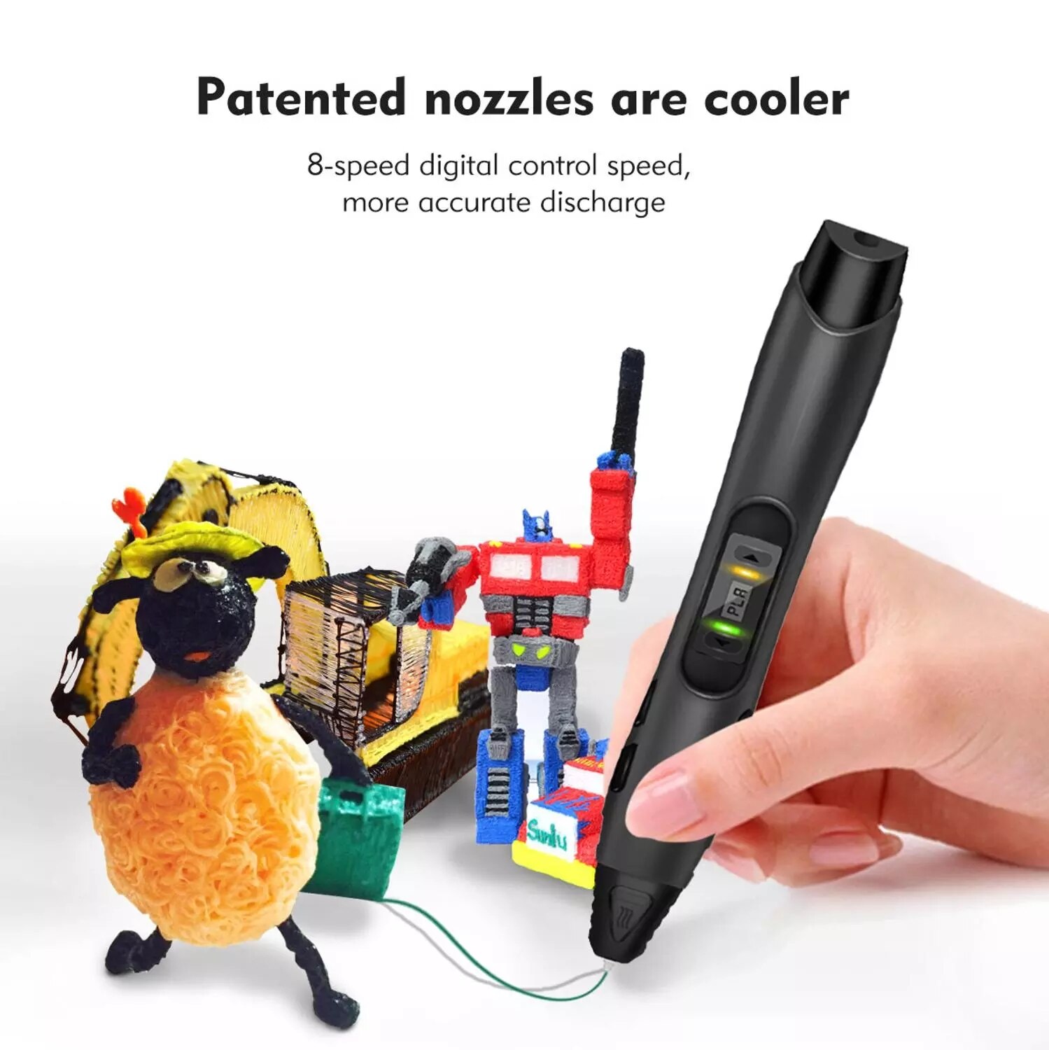SUNLU SL-300 3D Pen With Plug 3D Printing Pens Support PLA/ABS Filament 1.75mm 8 levels Speed Control Child Christmas Gift