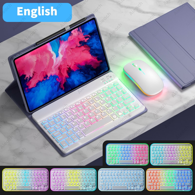 AIEACH Keyboard Case For Lenovo Tab P11 Pro P11 Plus P12 M10 3rd gen Case Bluetooth Keyboard Mouse Cover For Xiaoxin Pad 2022