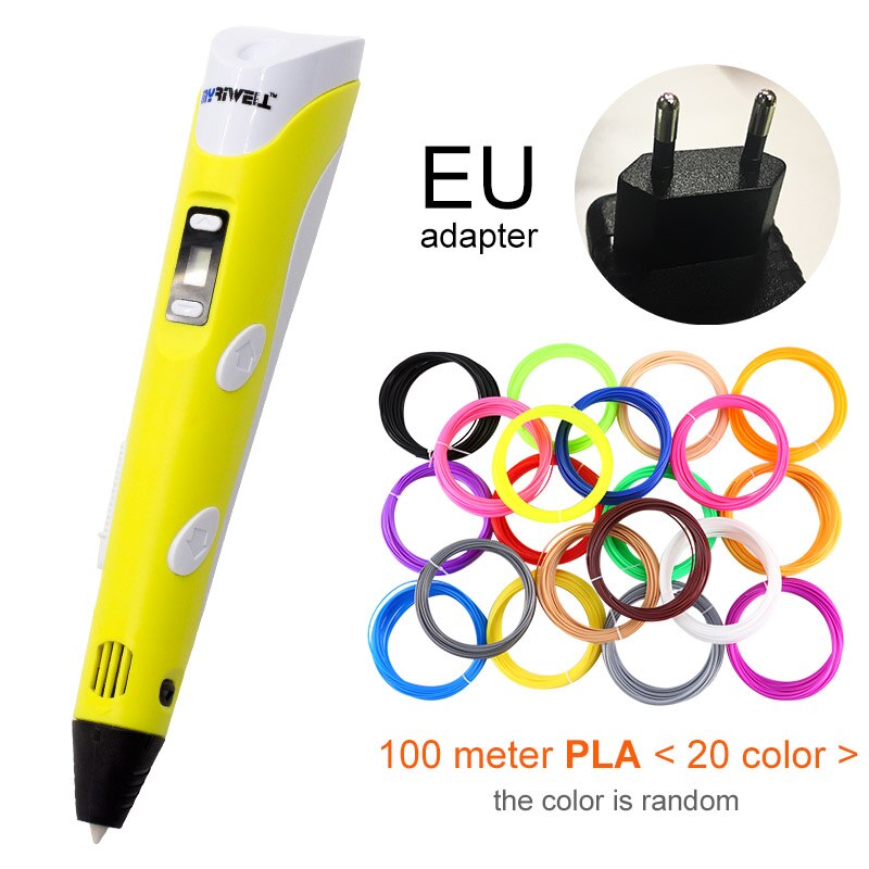 Myriwell 3D Pen LED Screen DIY 3D Printing Pen 100m ABS Filament Creative Toy Gift For Kids Design Drawing