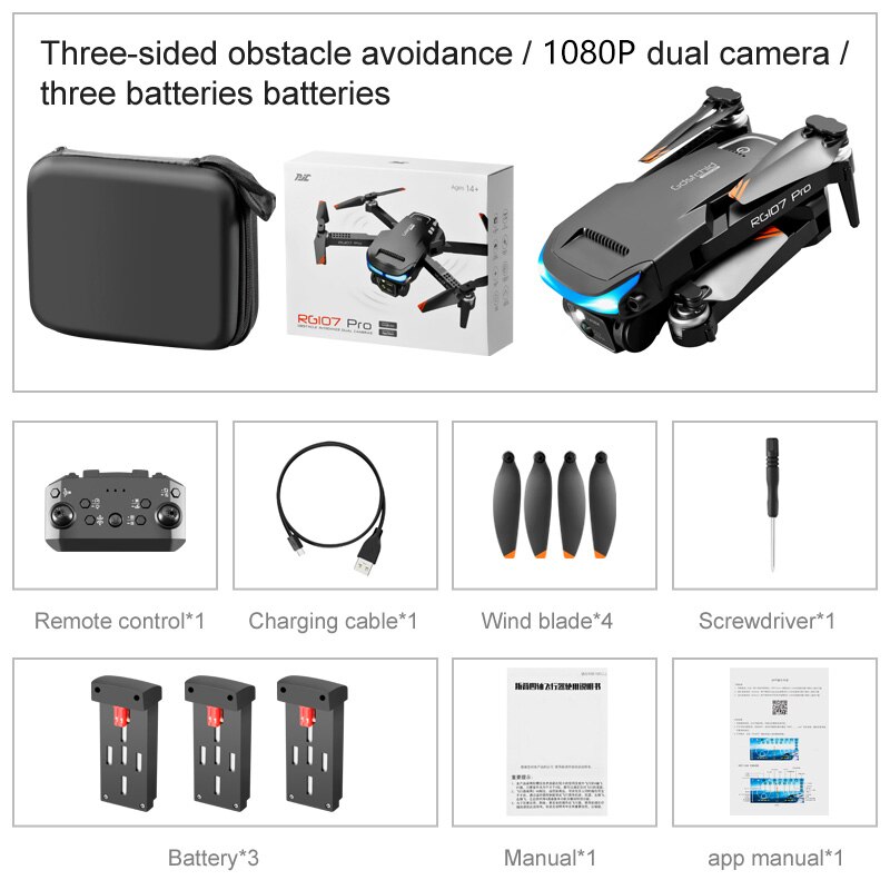 NEW RG107 MAX Drone 4K Professional Dual HD Camera FPV Mini Dron Aerial Photography Brush Motor Foldable Quadcopter Toys