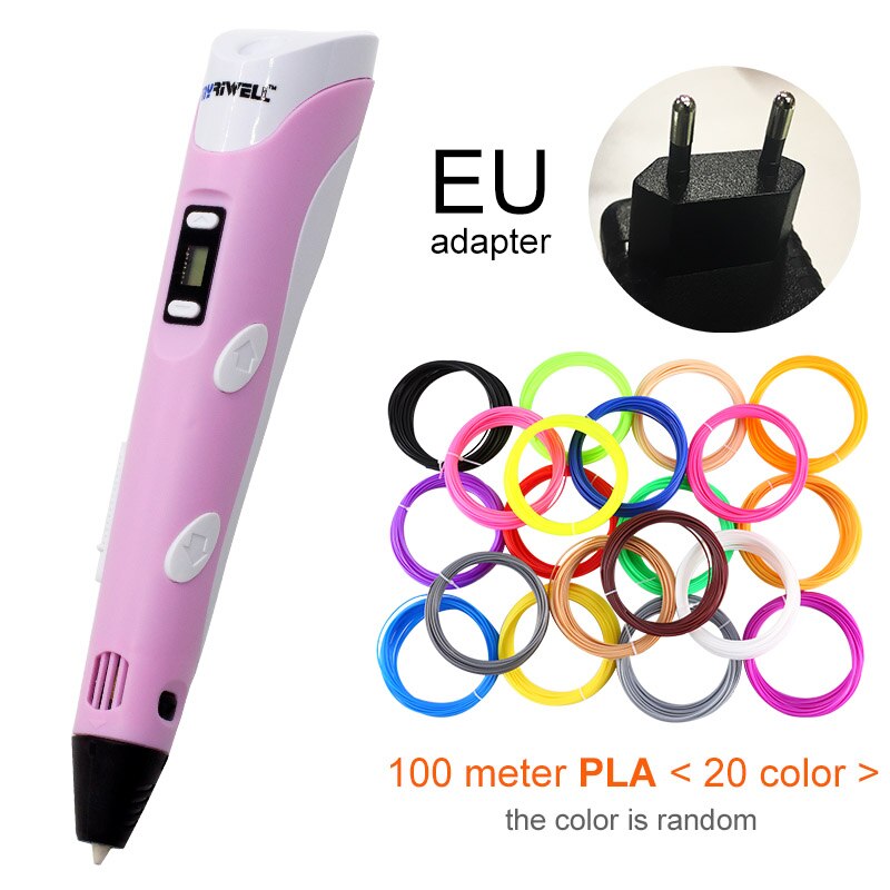 Myriwell 3D Pen LED Screen DIY 3D Printing Pen 100m ABS Filament Creative Toy Gift For Kids Design Drawing