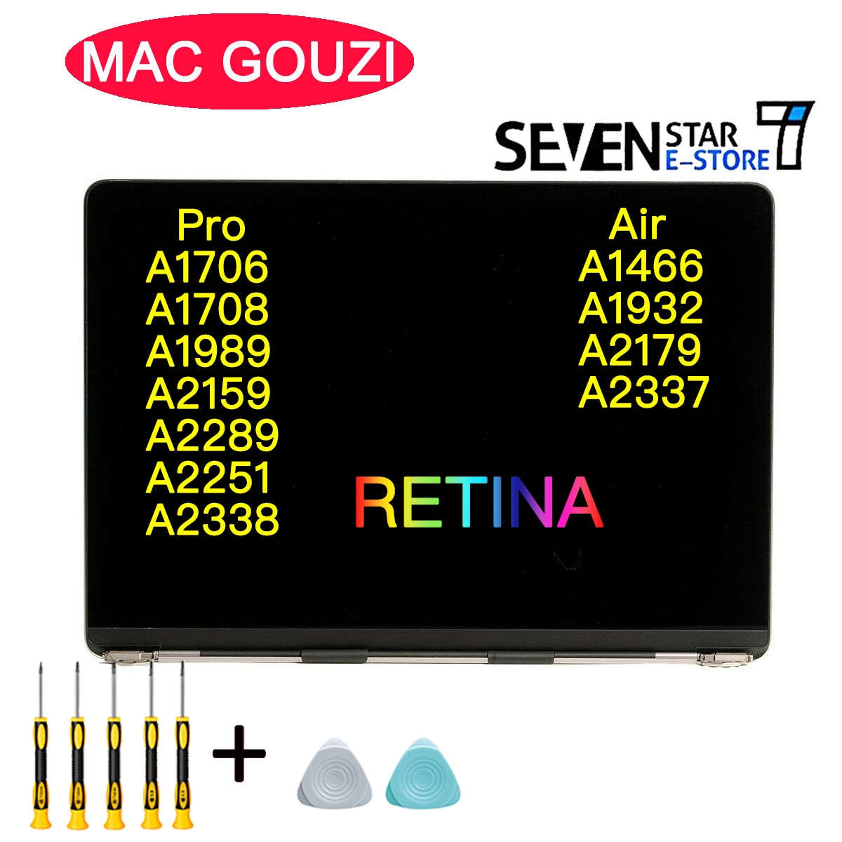 MAC GOUZI LCD Screen Display For MacBook Pro Air Retina A1466 A1706 A1989 A2159 A2289 A2251 A2337 A2338 A1932 A2179 LCD Assembly