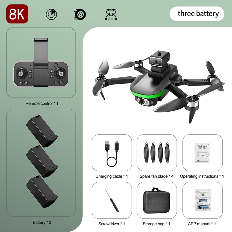 New S5S Mini Drone 4k Profesional 8K HD Camera Obstacle Avoidance Aerial Photography Brushless Foldable Quadcopter 1.2km