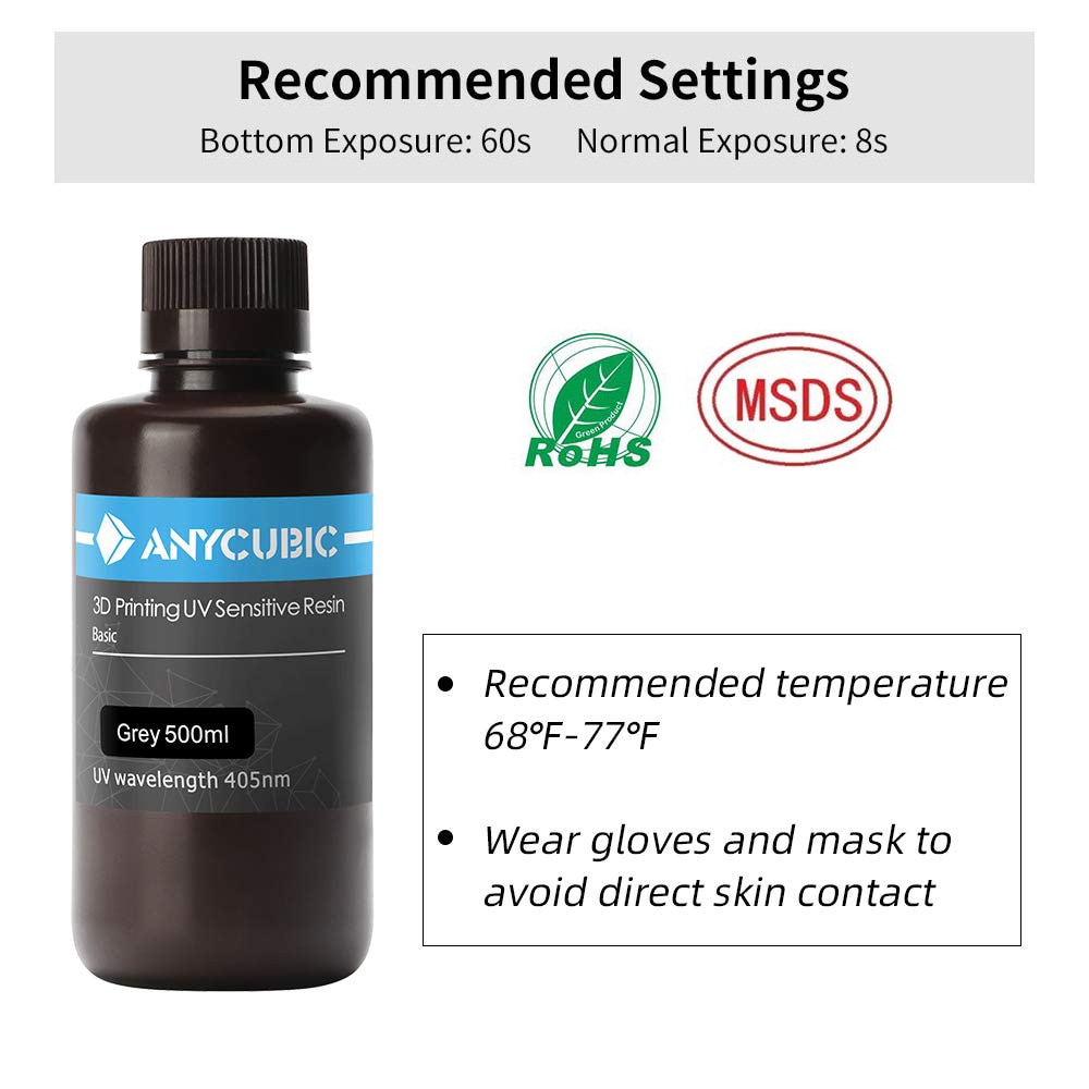 ANYCUBIC 405nm UV Resin For LCD High Precision Quick Curing Liquid Bottle 3D Printer Printing Material