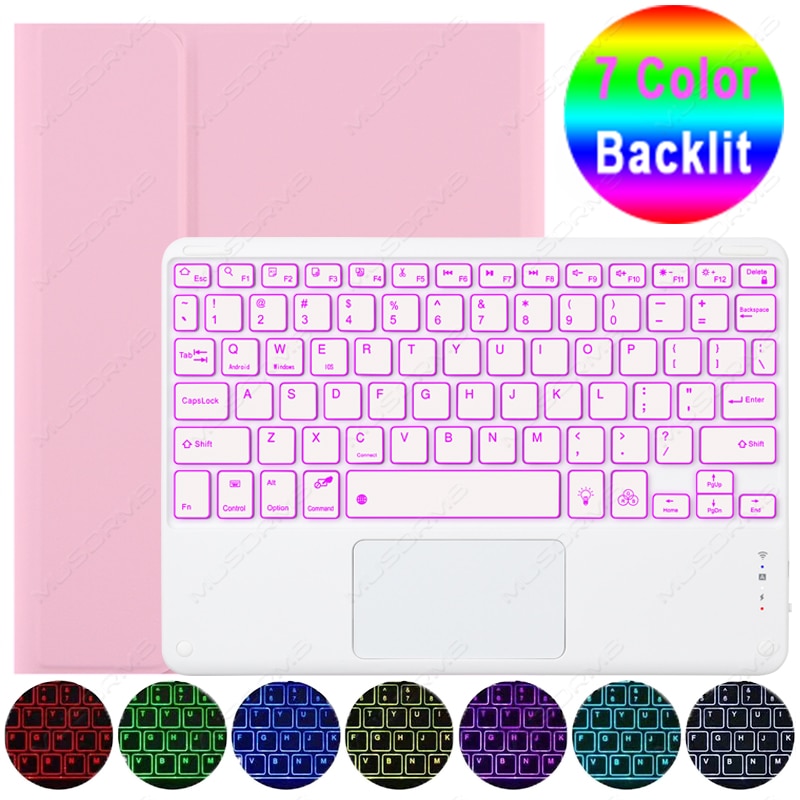 Magic Case Keyboard for Samsung Tab A8 A7 S6 Lite 2022 Touchpad Backlit Tab S8 S7+ S7 FE S8+ Plus S8 Ultra Portuguese Korean