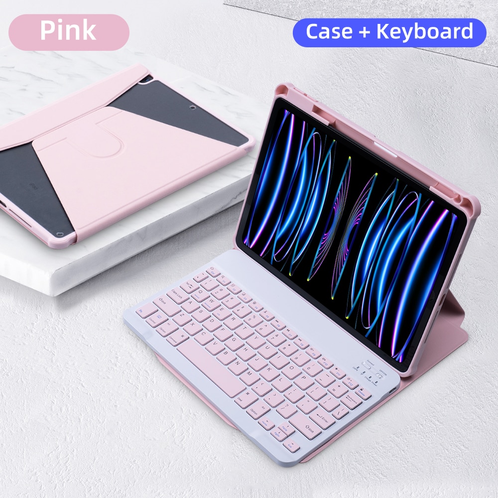For iPad Keyboard Case For iPad 10th Generation Case For iPad 10.2 9/8/7th Air 3 10.5 Pro Air 4 5 10.9 2018 to 2022 Pro 11 Cover
