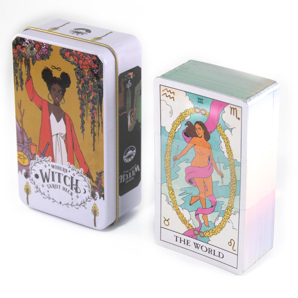 Lunalapin Tarot Luna Lapin Tarot Beginner in a Tin Metal Box High Quality 78 Card Gilded Edge Paper Booklet Based Rider Tarot