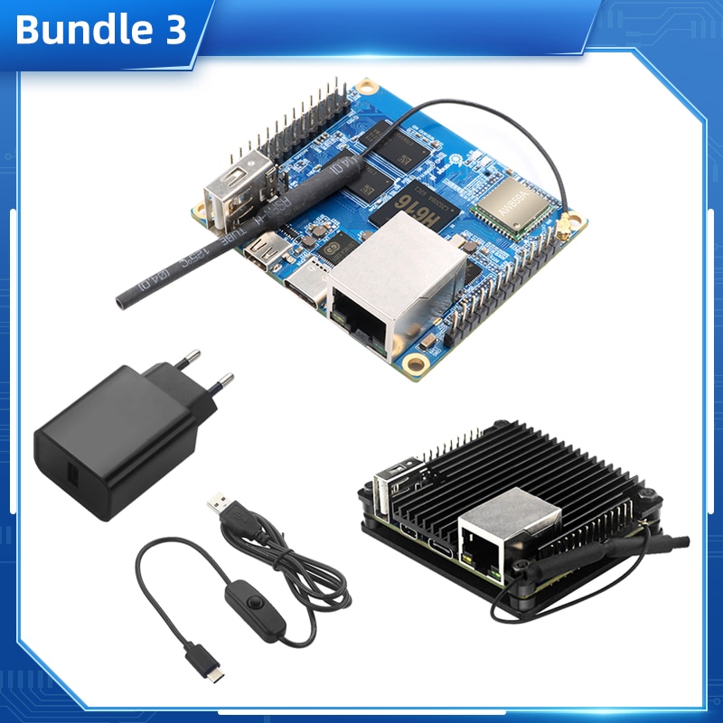 Orange Pi Zero 2 1GB RAM Allwinner H616  BT Wifi IR Receiver Optional Aluminum Case Power Supply HDMI-compatible Cable