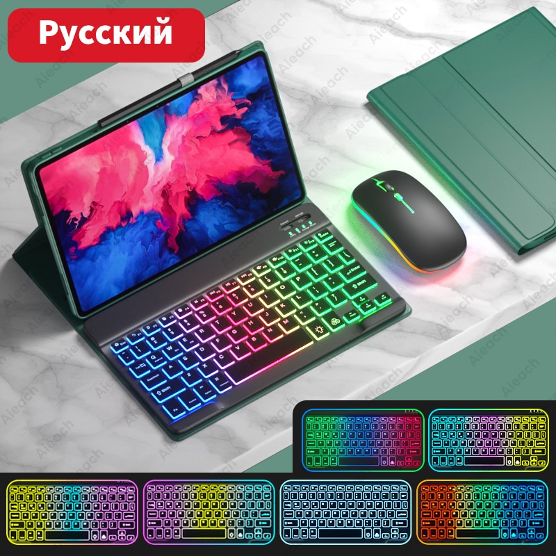AIEACH Keyboard Case For Lenovo Tab P11 Pro P11 Plus P12 M10 3rd gen Case Bluetooth Keyboard Mouse Cover For Xiaoxin Pad 2022