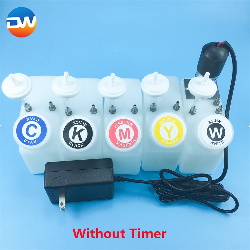 White Ink Ciss System Motor CMYK Color White Tank L1800 L805 Printer Modify Machine Tank with Stirrer DTF 250ml ink tank