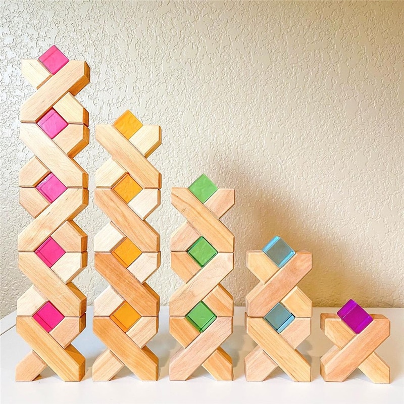 Acrylic Cubes Blocks Gem Blocks Kids Learning Color Light & Shadow Transmission Stacking Toys Baby Montessori Educational Toys