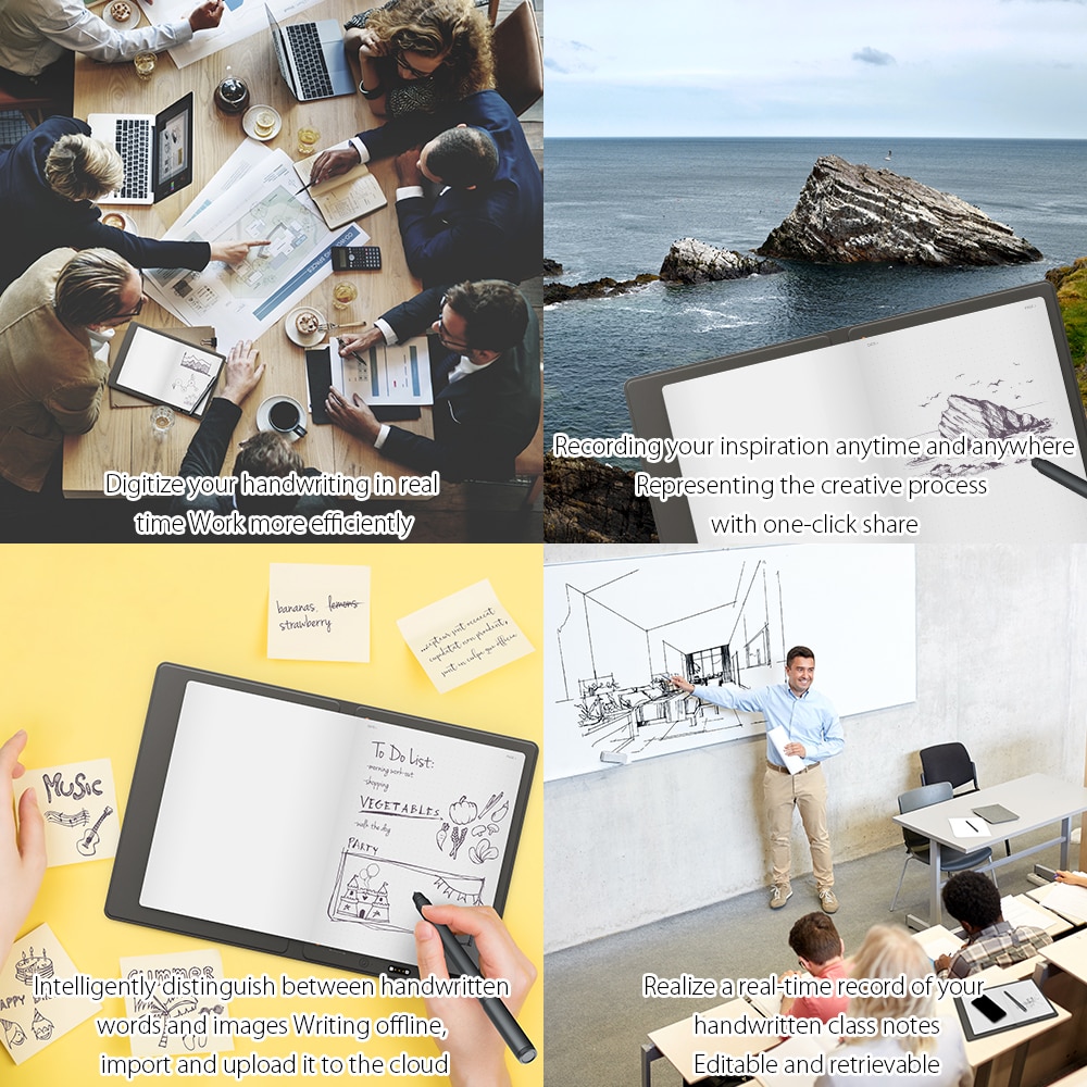 XP-Pen Note Plus Smart Notebook Bluetooth 5.0 Compatable Reusable Erasable Cloud Flash Storage For School Office App Connection